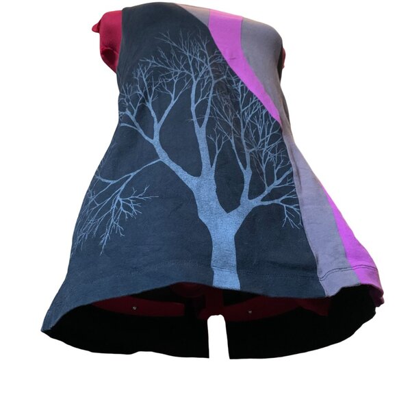 EVE LAVOIE - Short tunic dress black with pink grey - trees screen print medium - Picture 6 of 7